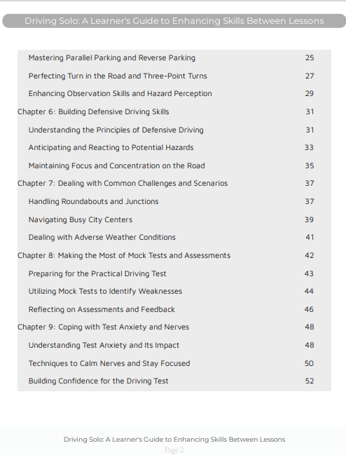 Driving Solo: A Learner's Guide to Enhancing Skills  Between Lessons